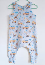 Load image into Gallery viewer, Valentine&#39;s Construction Romper Ready To Ship 9-12M
