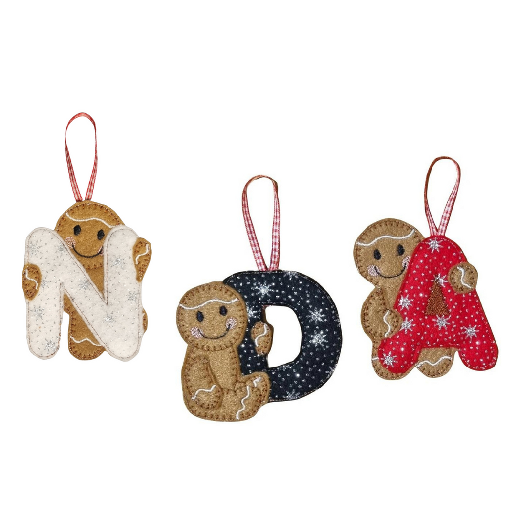 Gingerbread Man Alphabet Tree Decoration